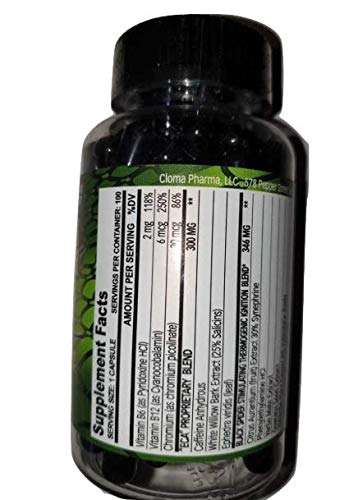 Cloma Pharma Black Spider Fat Burner Pack of 100 Capsules